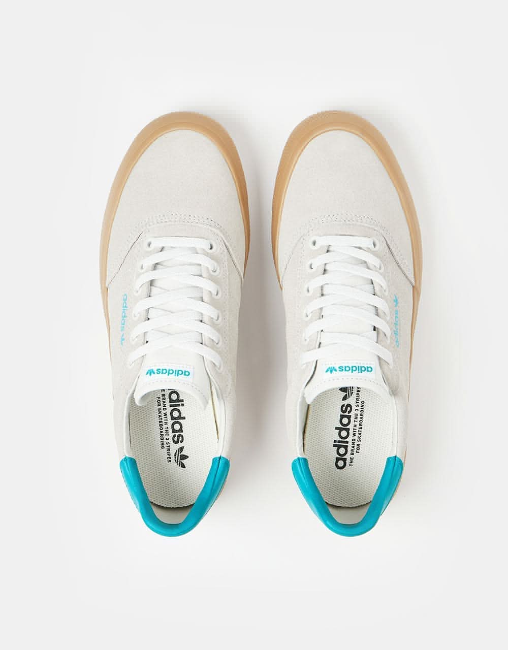 adidas 3MC Skate Shoes - Chalk White/Glory Green/Gum - Image 5