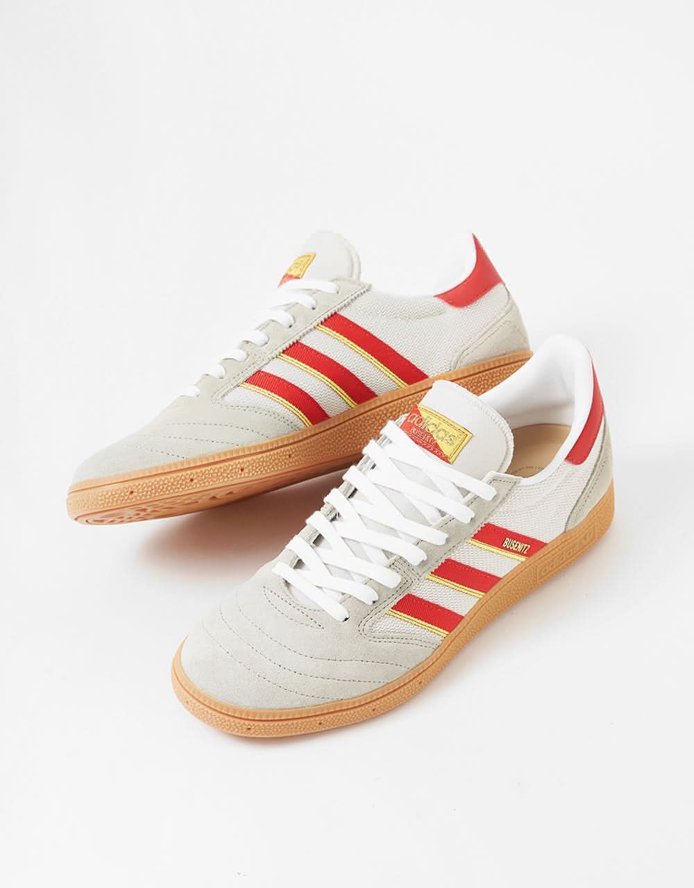 adidas Busenitz Vintage Skate Shoes - Feather Grey/Red/Orbit Grey - Image 3