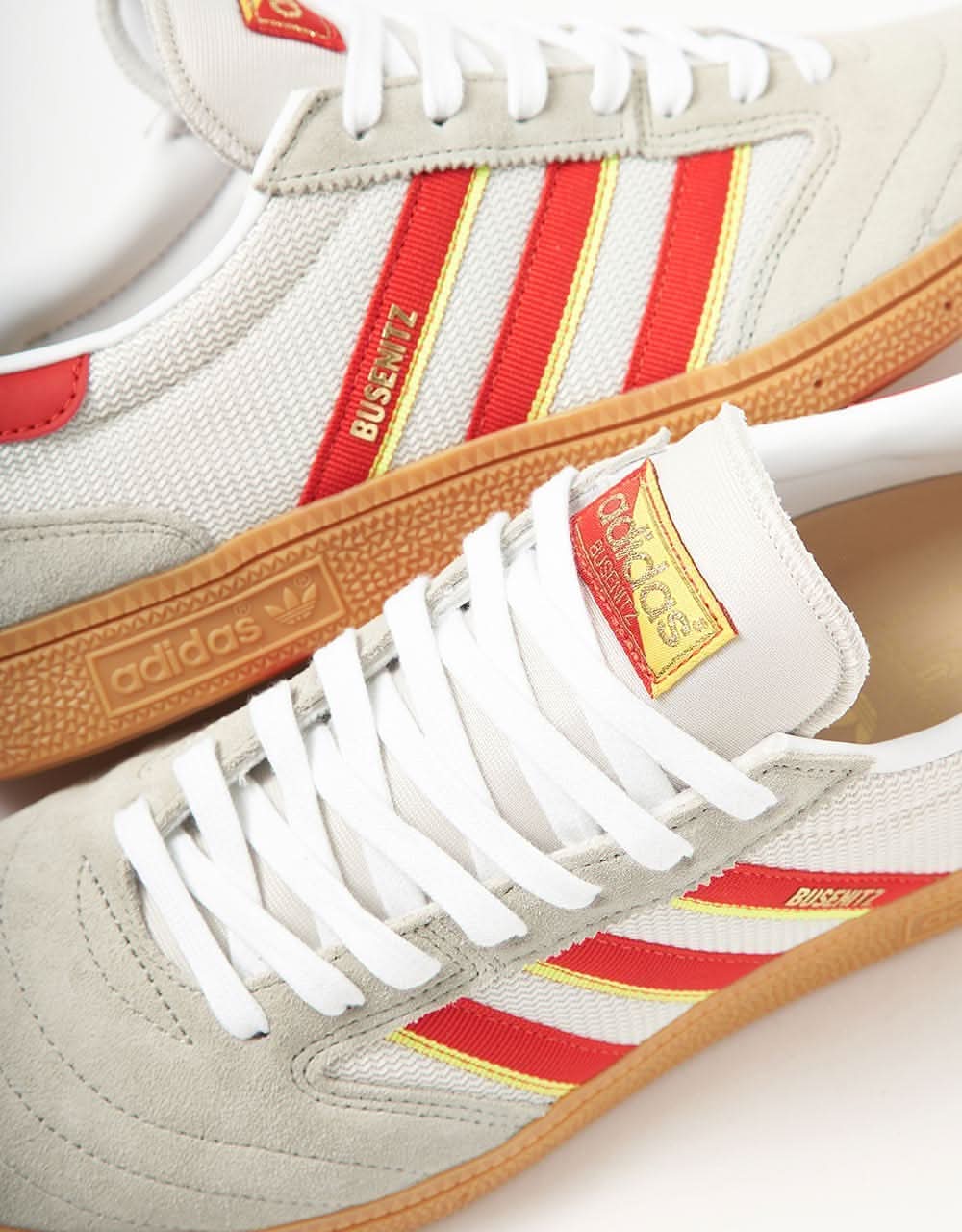 adidas Busenitz Vintage Skate Shoes - Feather Grey/Red/Orbit Grey - Image 4
