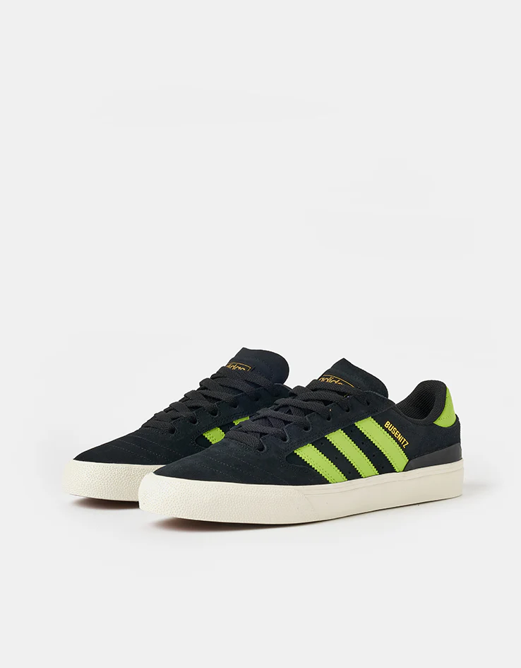 adidas Busenitz Vulc II Skate Shoes - Core Black/Solar Lime/Gold Metallic - Image 3