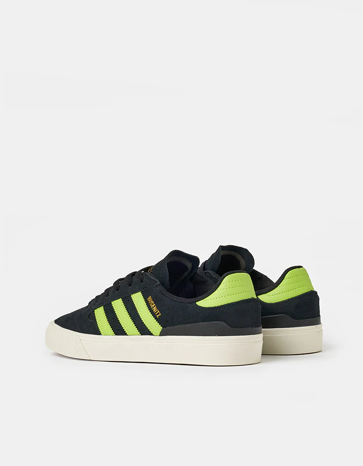 adidas Busenitz Vulc II Skate Shoes - Core Black/Solar Lime/Gold Metallic - Image 4