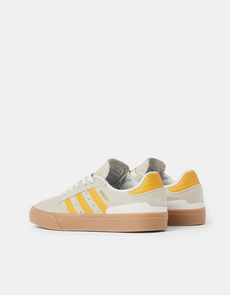 adidas Busenitz Vulc II Skate Shoes - Crystal White/Preloved Yellow/Gold Metallic - Image 4