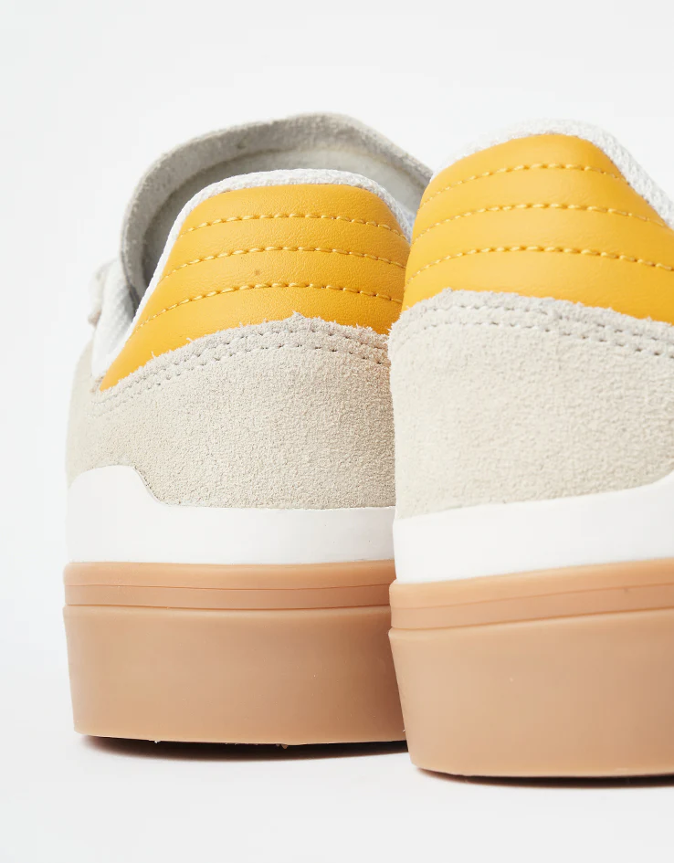 adidas Busenitz Vulc II Skate Shoes - Crystal White/Preloved Yellow/Gold Metallic - Image 6