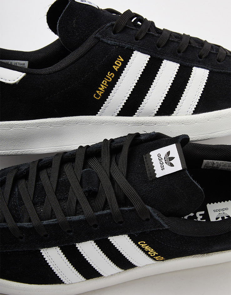 adidas Campus ADV Skate Shoes - Core Black/White/White - Image 6