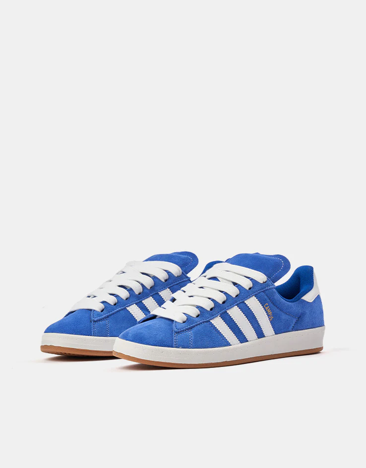 adidas Campus ADV Skate Shoes - Royal Blue/White/Gold Metallic - Image 3