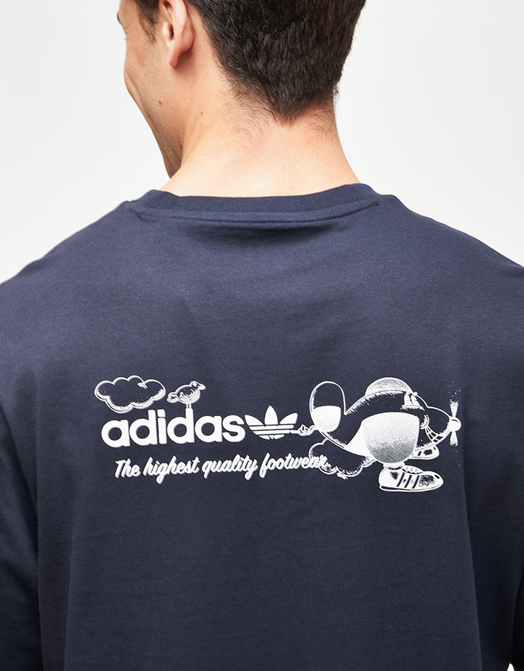 adidas Dogplane T-Shirt - Legacy Ink/White - Image 3
