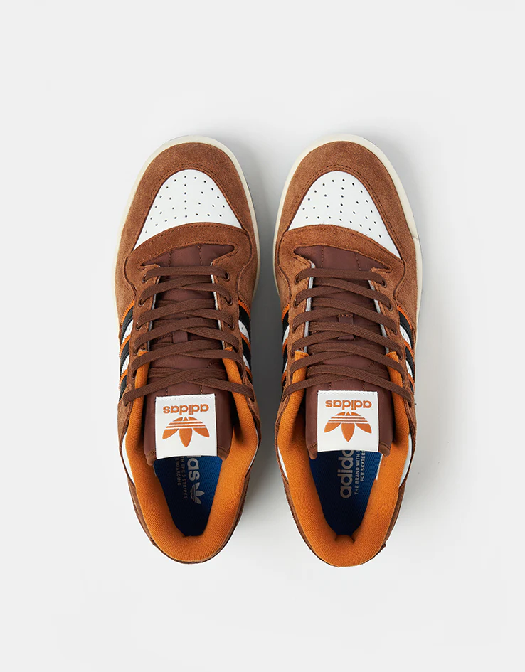 adidas Forum 84 Low ADV Skate Shoes - Crystal White/Core Black/Rustic Orange - Image 2