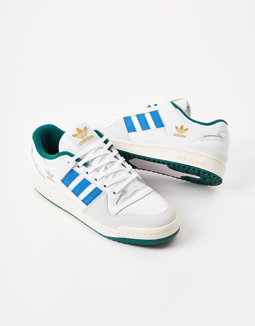 adidas Forum 84 Low ADV Skate Shoes - White/Bluebird/Collegiate Green - Image 2