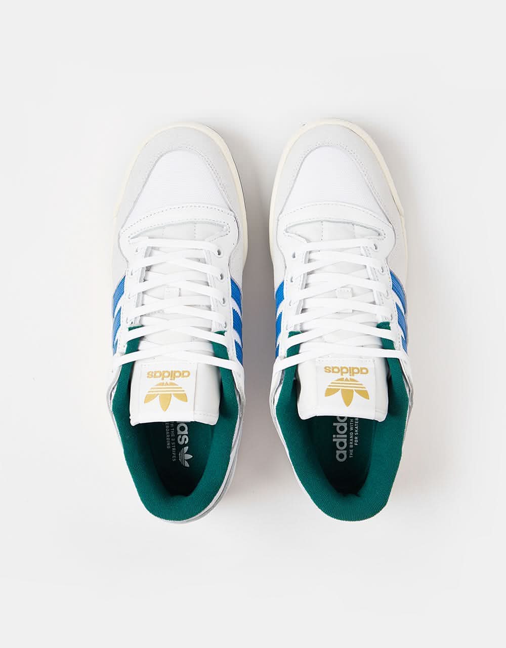 adidas Forum 84 Low ADV Skate Shoes - White/Bluebird/Collegiate Green - Image 6