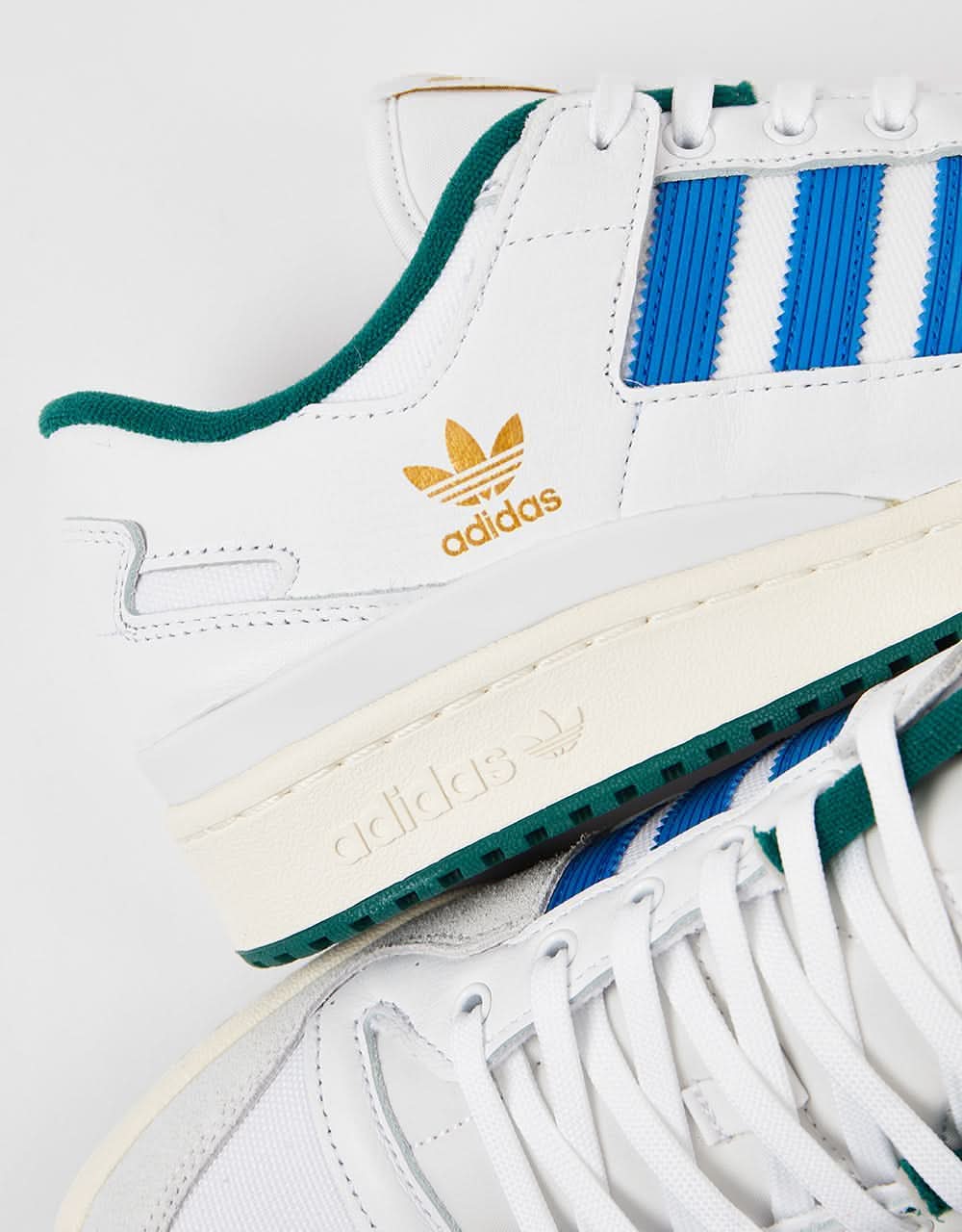 adidas Forum 84 Low ADV Skate Shoes - White/Bluebird/Collegiate Green - Image 8