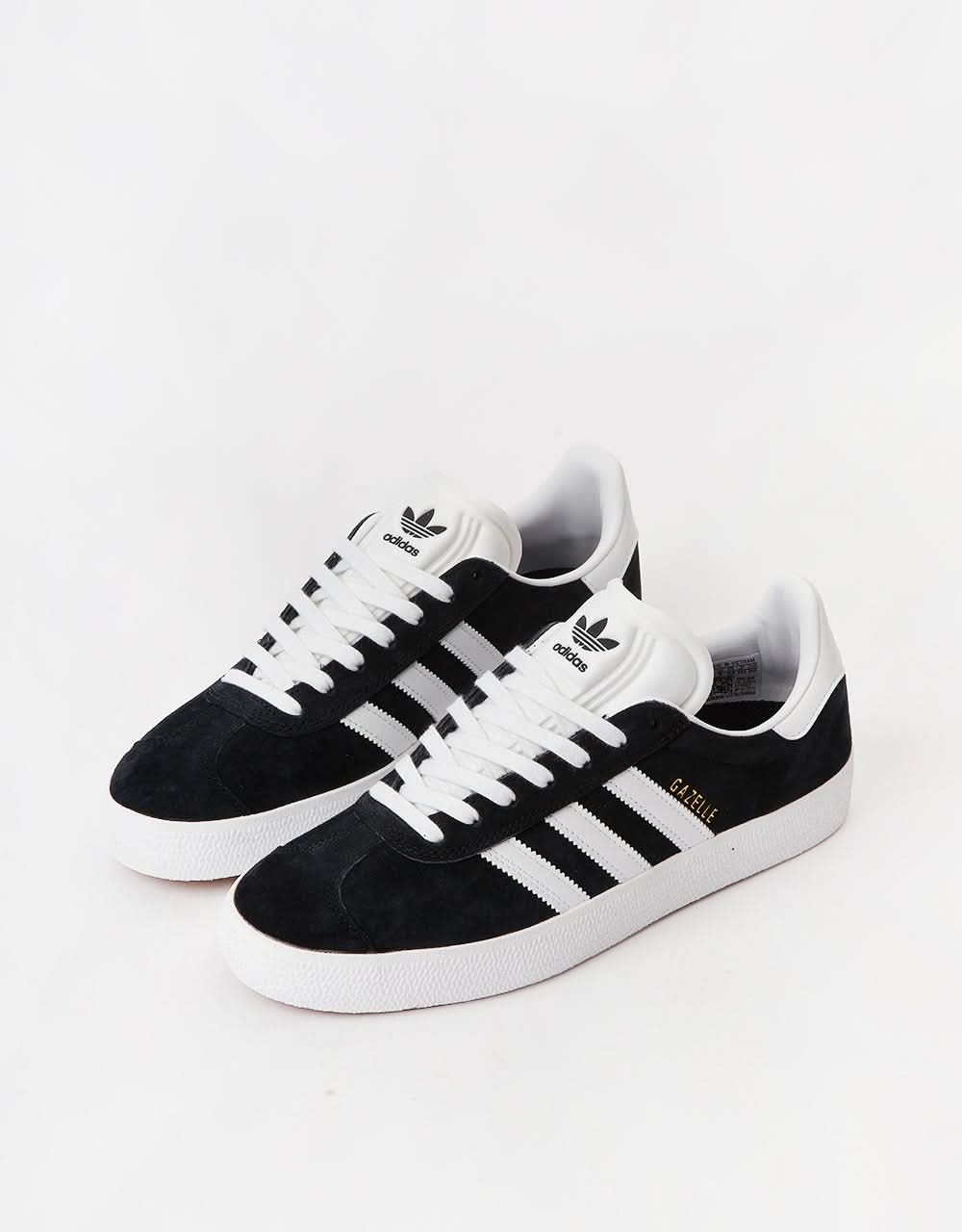 adidas Gazelle ADV Skate Shoes - Core Black/White/Gold Metallic - Image 3