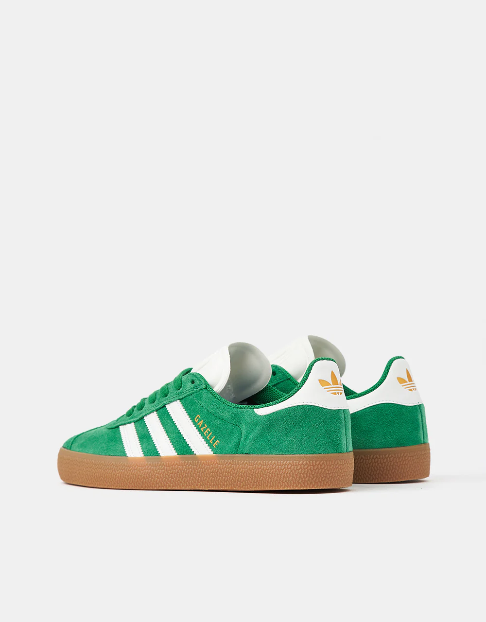 adidas Gazelle ADV Skate Shoes - Green/White/Gold Metallic - Image 4