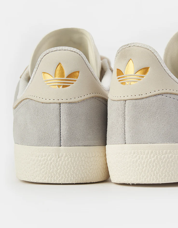 adidas Gazelle ADV Skate Shoes - Grey/Chalk White/Gold Metallic - Image 6