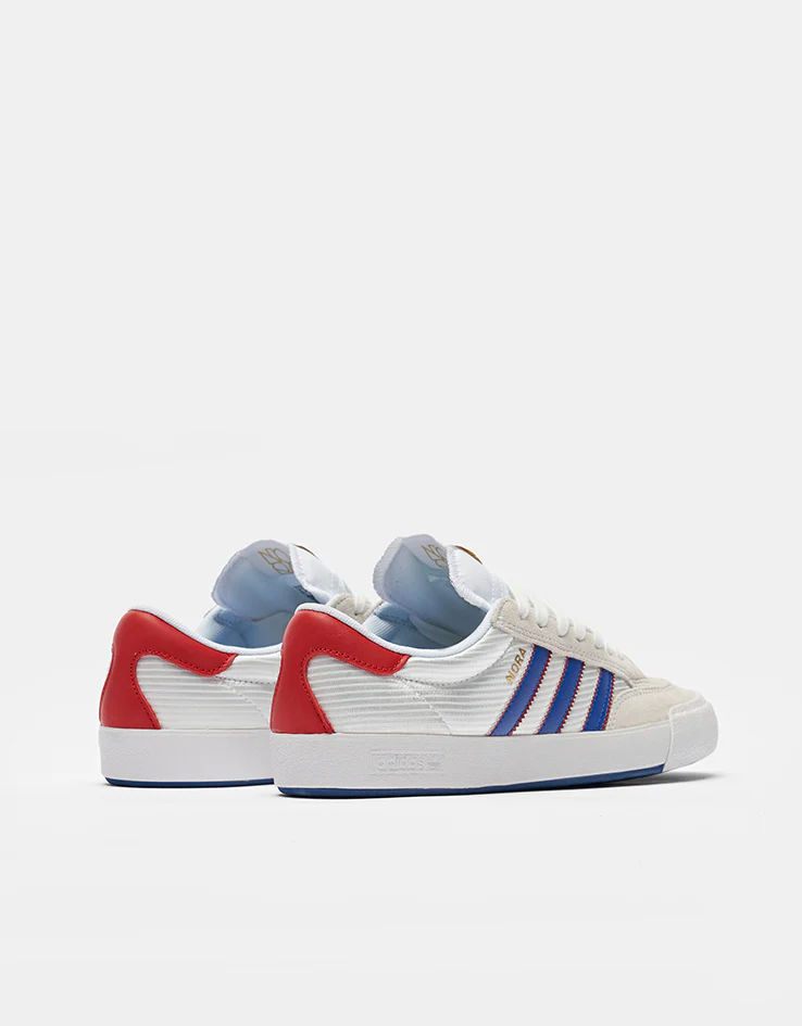 adidas Nora Skate Shoes - Cloud White/Royal Blue/Better Scarlet - Image 4