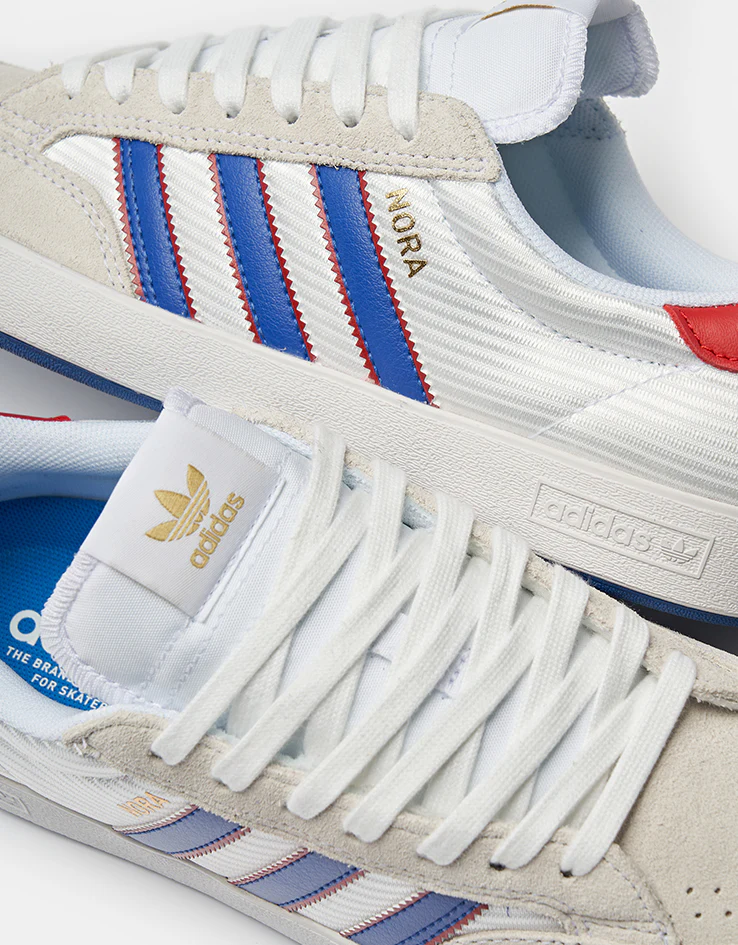 adidas Nora Skate Shoes - Cloud White/Royal Blue/Better Scarlet - Image 5