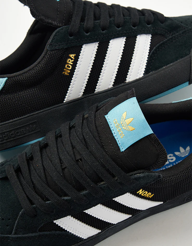 adidas Nora Skate Shoes - Core Black/Ftw White/Gold Metallic - Image 5