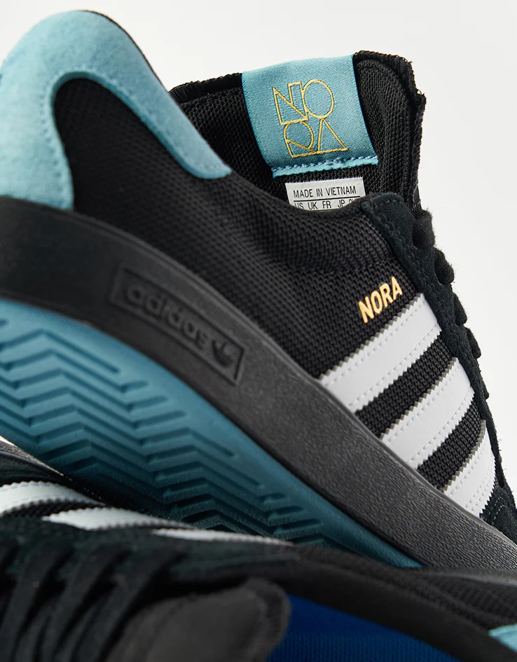 adidas Nora Skate Shoes - Core Black/Ftw White/Gold Metallic - Image 7