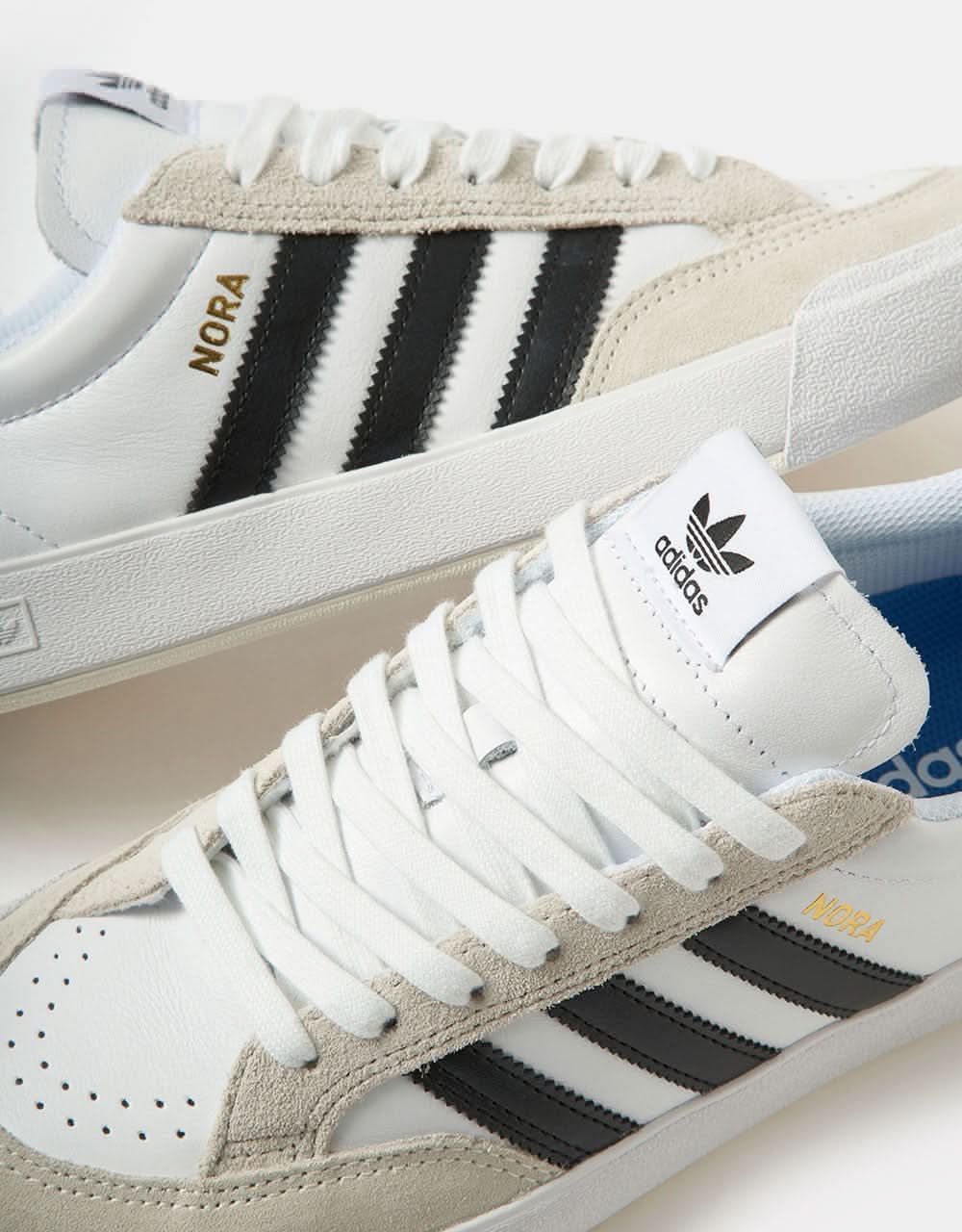 adidas Nora Skate Shoes - White/Core Black/Crystal White - Image 4