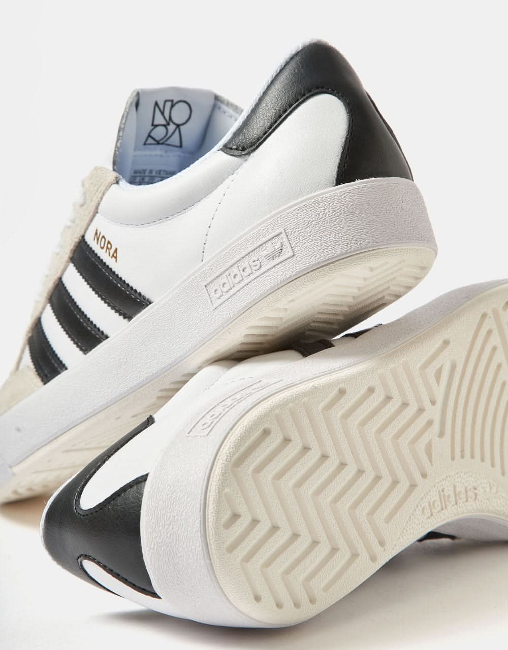 adidas Nora Skate Shoes - White/Core Black/Crystal White - Image 5