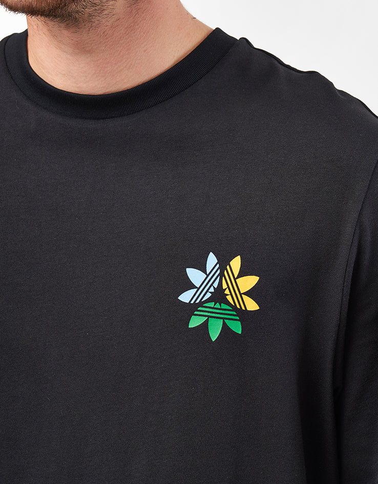 adidas Pinwheel Trefoil T-Shirt - Black/Crew Yellow - Image 3