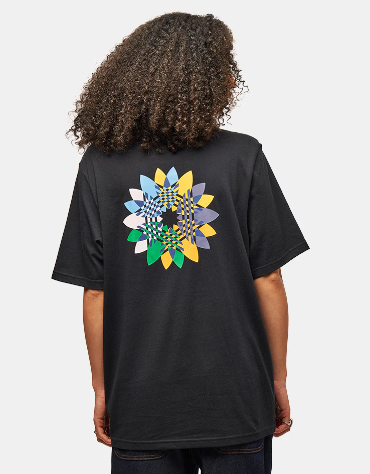 adidas Pinwheel Trefoil T-Shirt - Black/Crew Yellow - Image 4