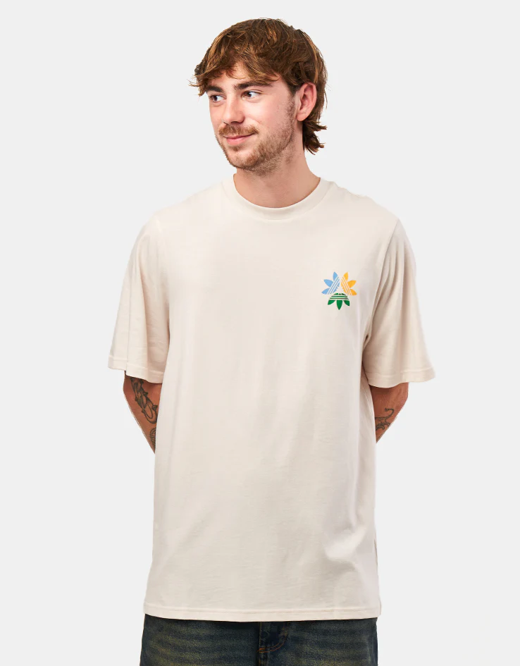 adidas Pinwheel Trefoil T-Shirt - Wonder White/Crew Yellow - Image 2