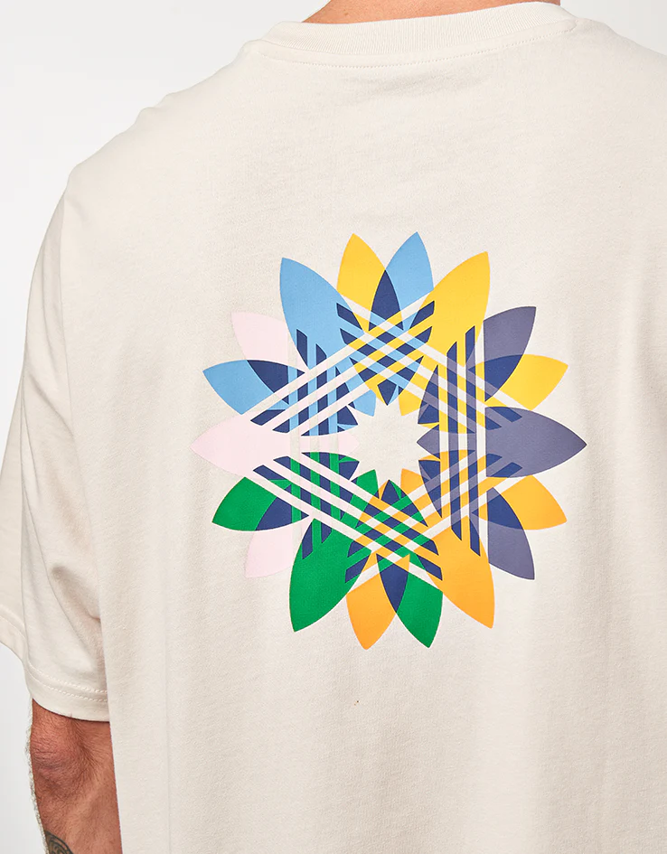 adidas Pinwheel Trefoil T-Shirt - Wonder White/Crew Yellow - Image 3