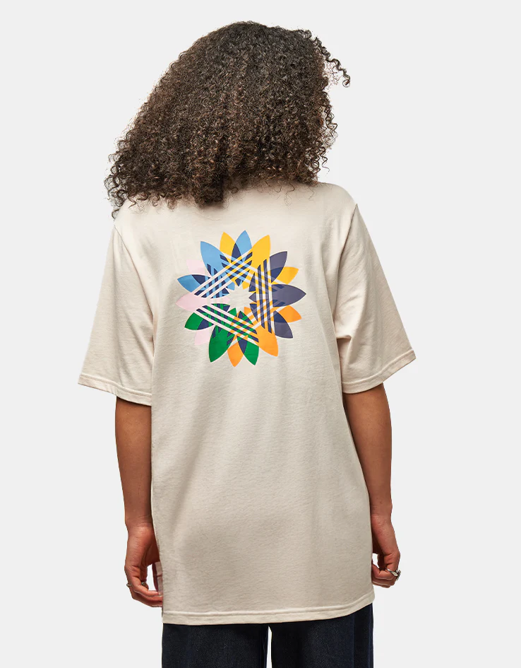 adidas Pinwheel Trefoil T-Shirt - Wonder White/Crew Yellow - Image 5