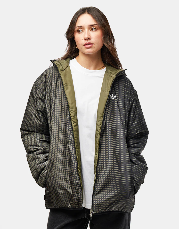 adidas Prima Bomber Jacket - Olive Strata/Black - Image 7