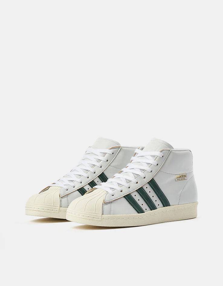 adidas Pro Model 80 ADV Skate Shoes - Crystal White/Collegiate Green/Off White - Image 3