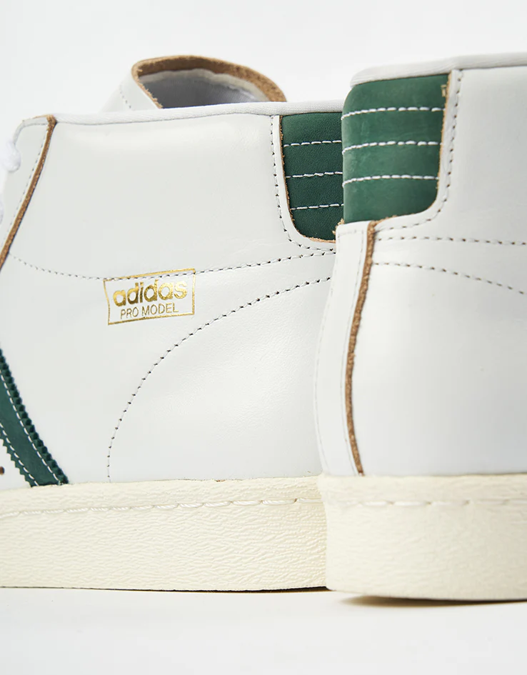 adidas Pro Model 80 ADV Skate Shoes - Crystal White/Collegiate Green/Off White - Image 5