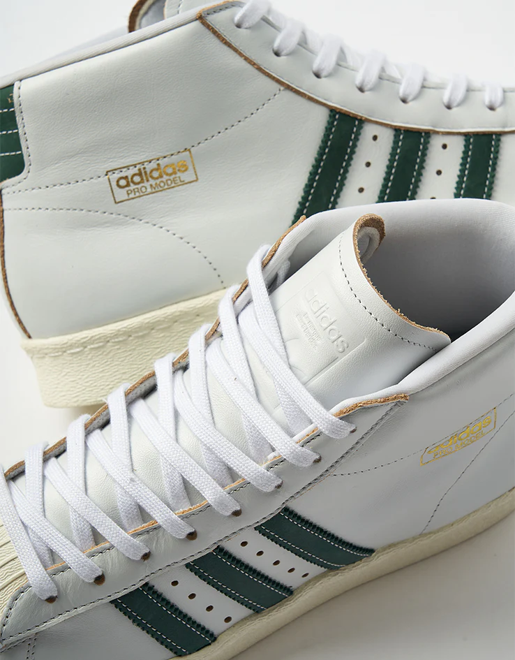 adidas Pro Model 80 ADV Skate Shoes - Crystal White/Collegiate Green/Off White - Image 6