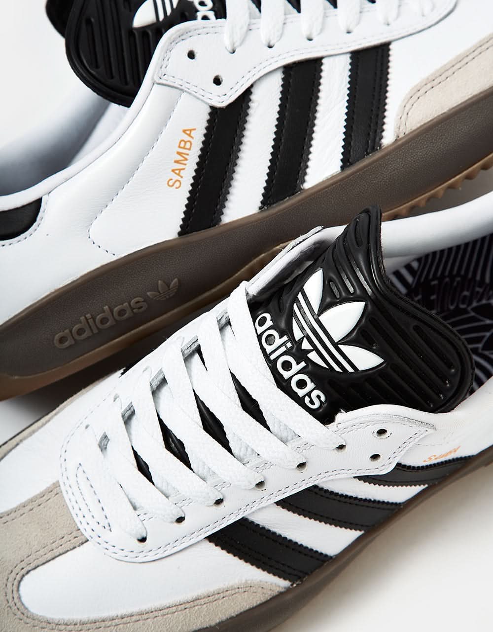 adidas Puig Samba Skate Shoes - White/Black/Gold/Gum - Image 3