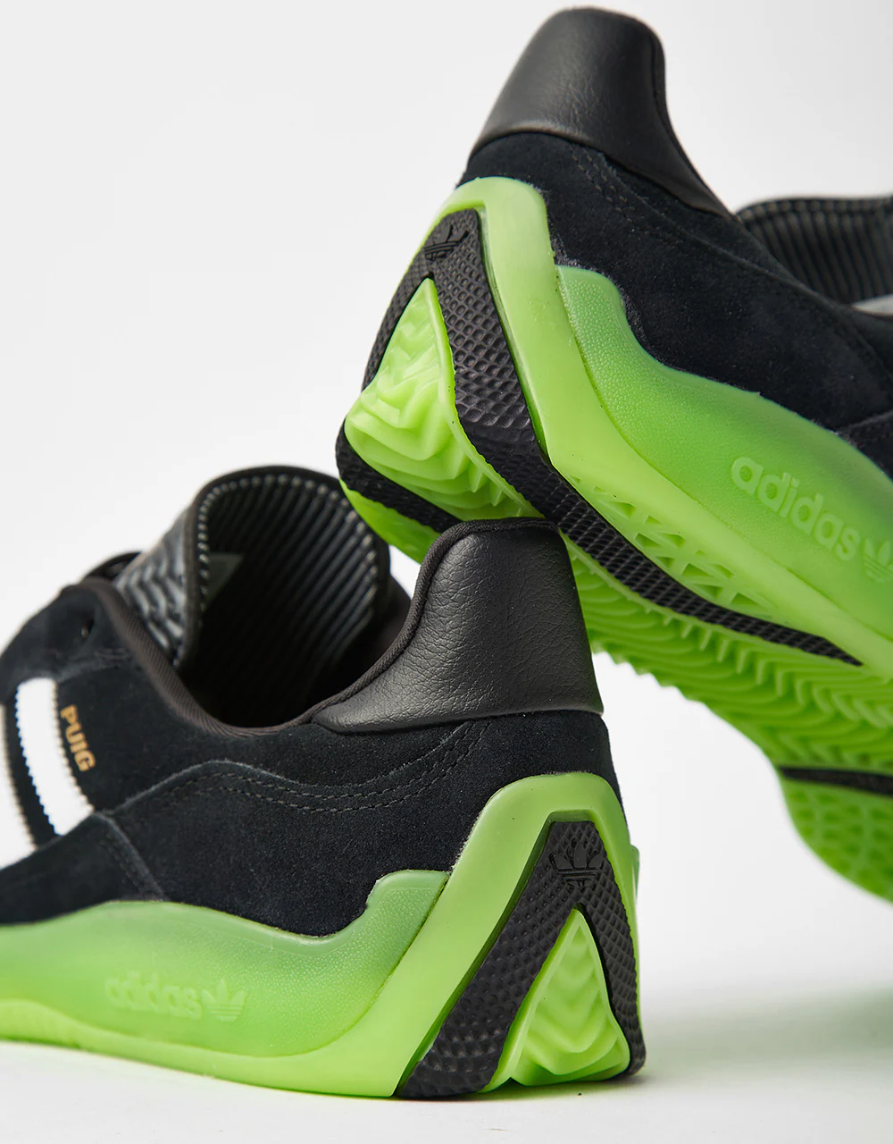adidas Puig Skate Shoes - Core Black/White/Semi Solar Green - Image 5