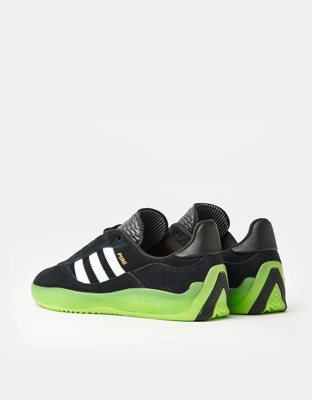 adidas Puig Skate Shoes - Core Black/White/Semi Solar Green - Image 6