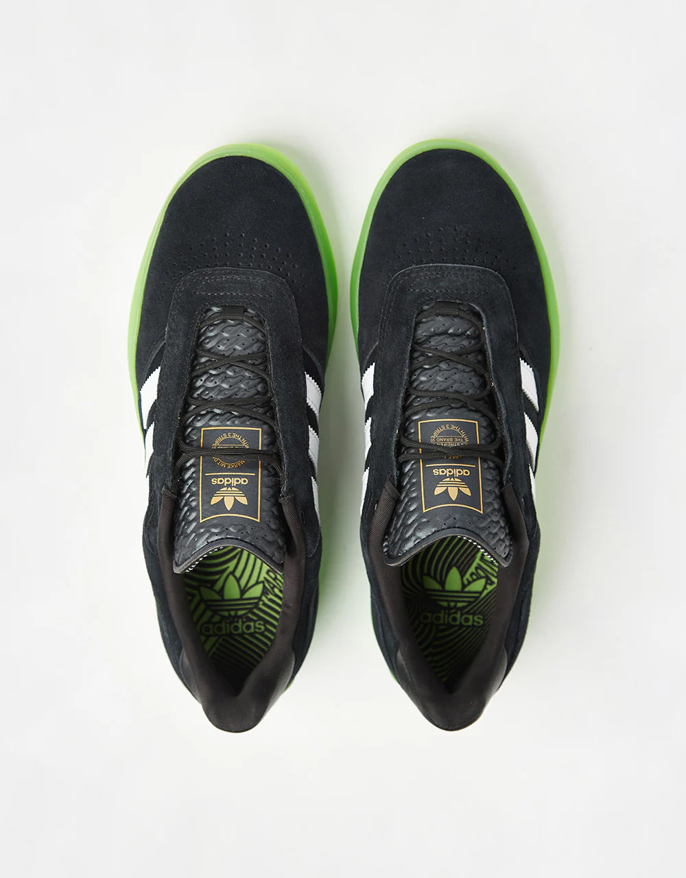 adidas Puig Skate Shoes - Core Black/White/Semi Solar Green - Image 7