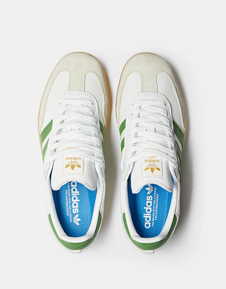 adidas Samba ADV Skate Shoes - Cloud White/Crew Green/Gum - Image 2