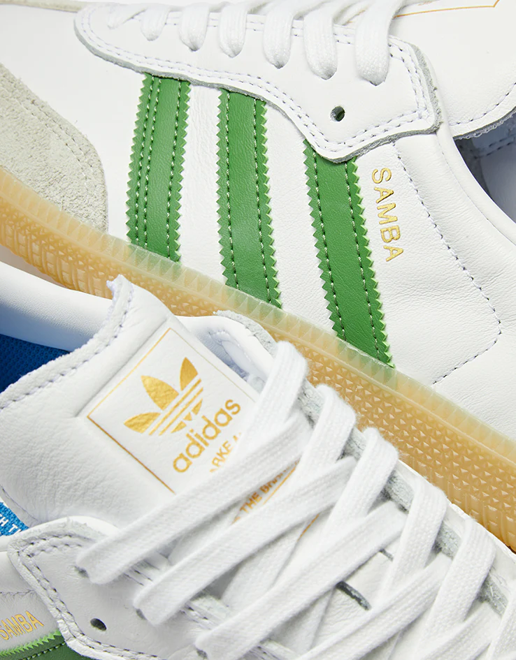 adidas Samba ADV Skate Shoes - Cloud White/Crew Green/Gum - Image 5