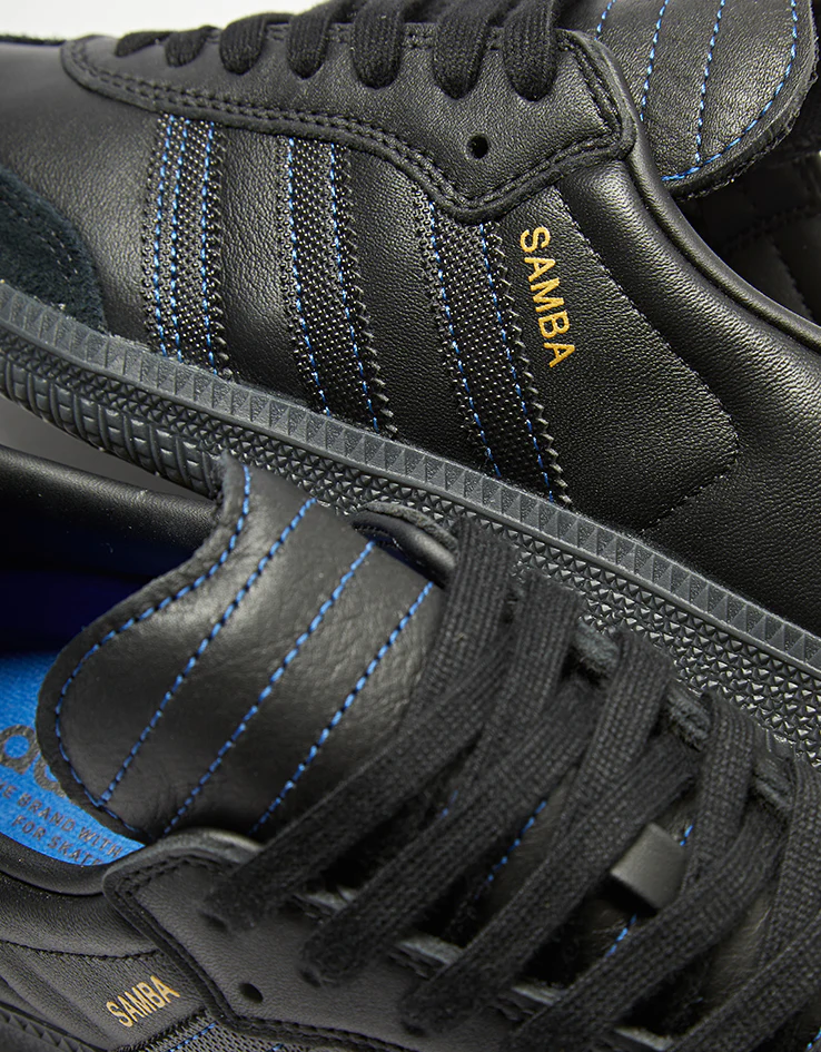 adidas Samba ADV Skate Shoes - Core Black/Core Black/Team Royal Blue - Image 6