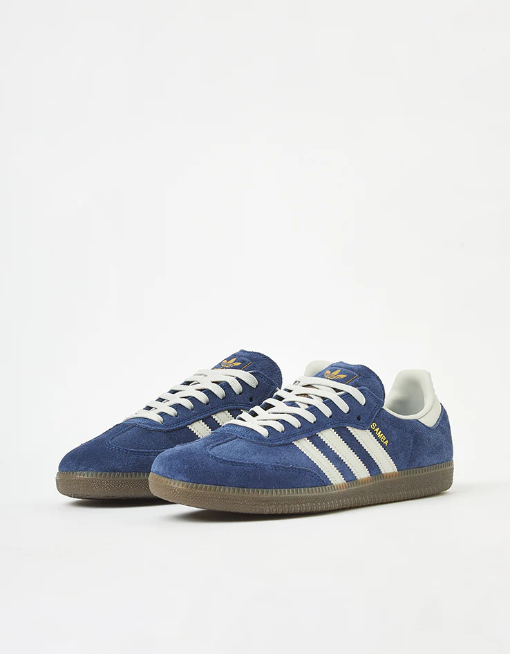adidas Samba ADV Skate Shoes - Dark Blue/Grey/Gum - Image 3