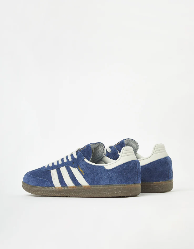 adidas Samba ADV Skate Shoes - Dark Blue/Grey/Gum - Image 4