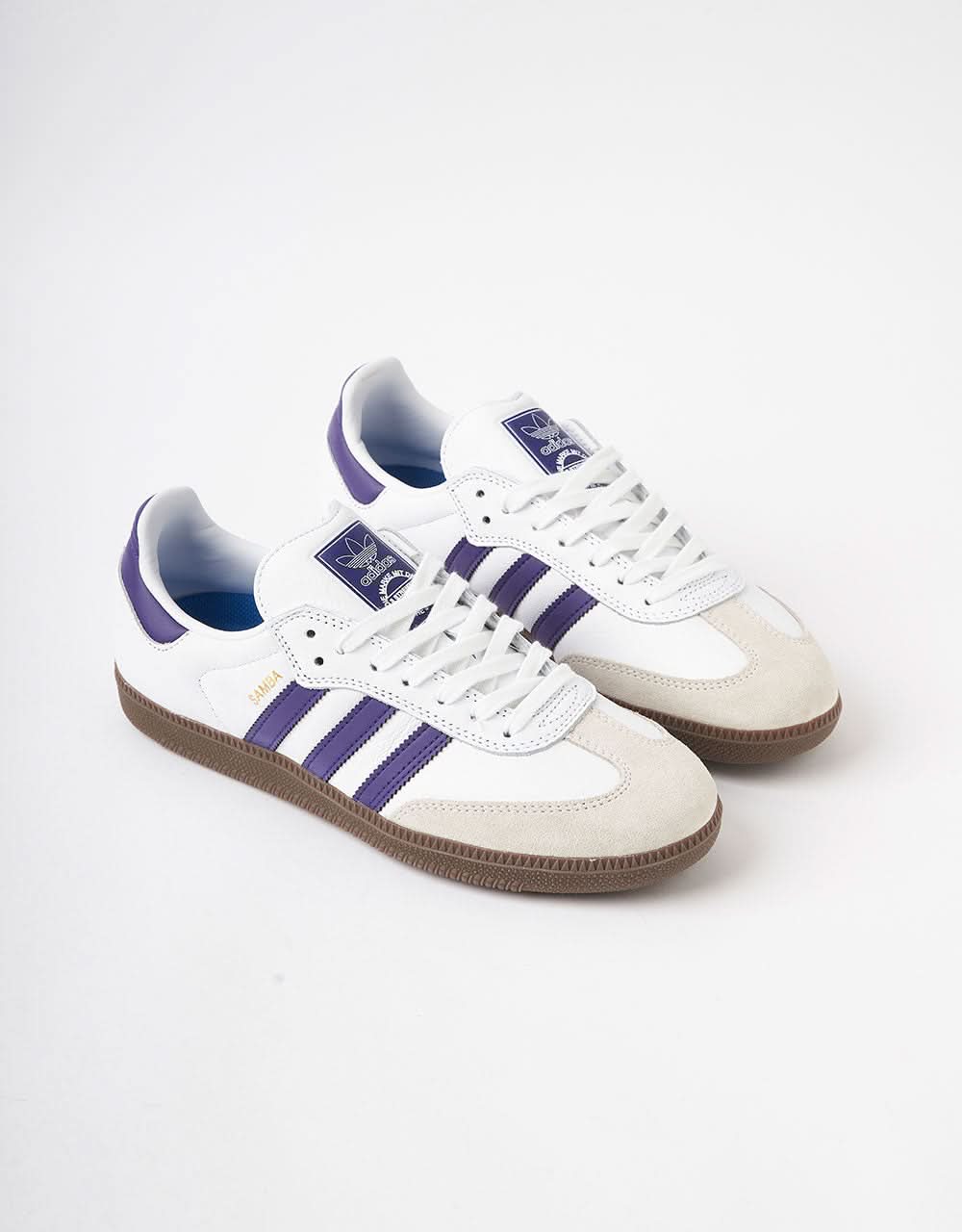 adidas Samba ADV Skate Shoes - White/Collegiate Purple/Gold Metallic - Image 4