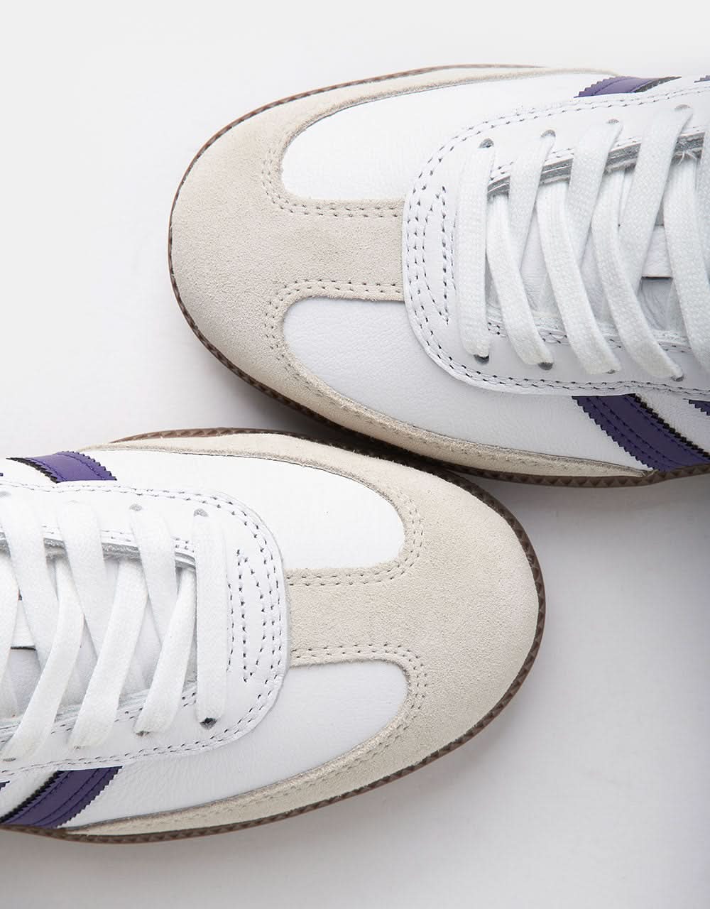 adidas Samba ADV Skate Shoes - White/Collegiate Purple/Gold Metallic - Image 6