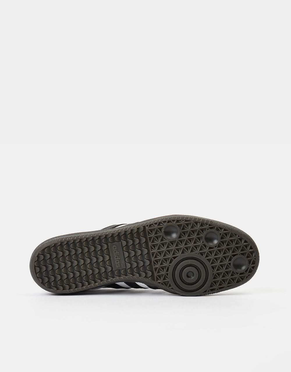 adidas Samba ADV Skate Shoes - White/Core Black/Gum - Image 3