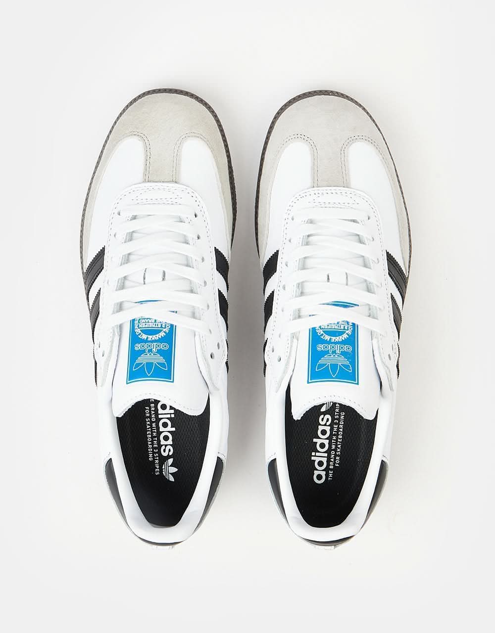 adidas Samba ADV Skate Shoes - White/Core Black/Gum - Image 6