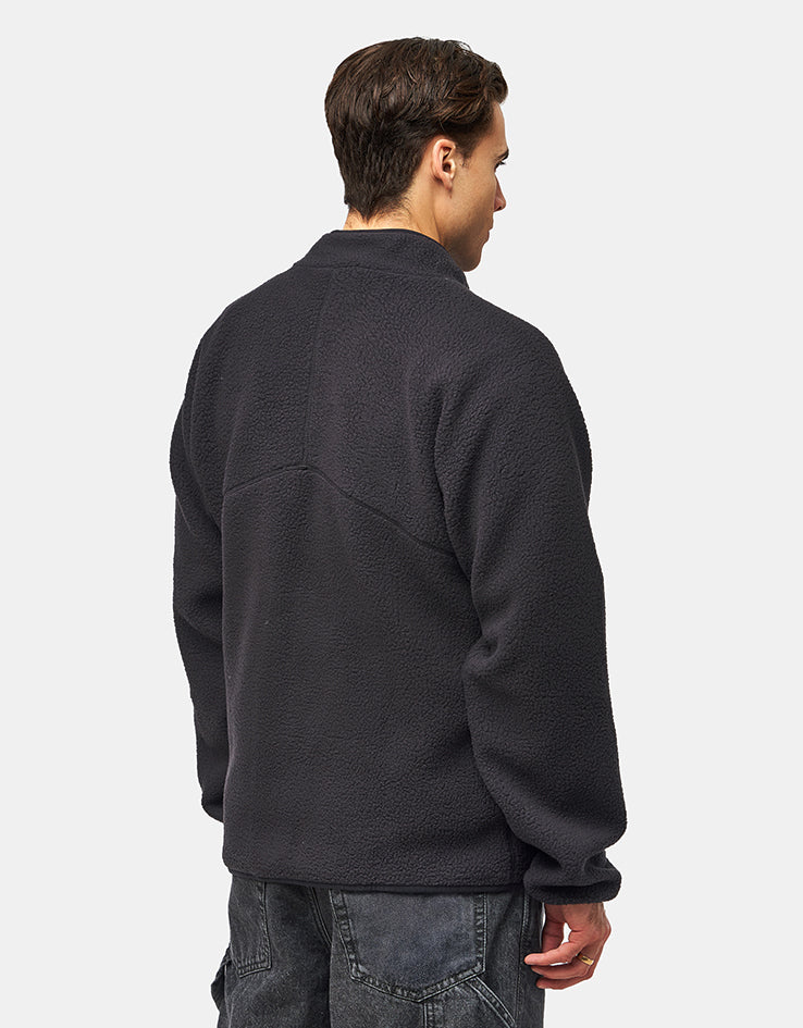 adidas Sherpa Full Zip Fleece Jacket - Black/Active Gold - Image 2