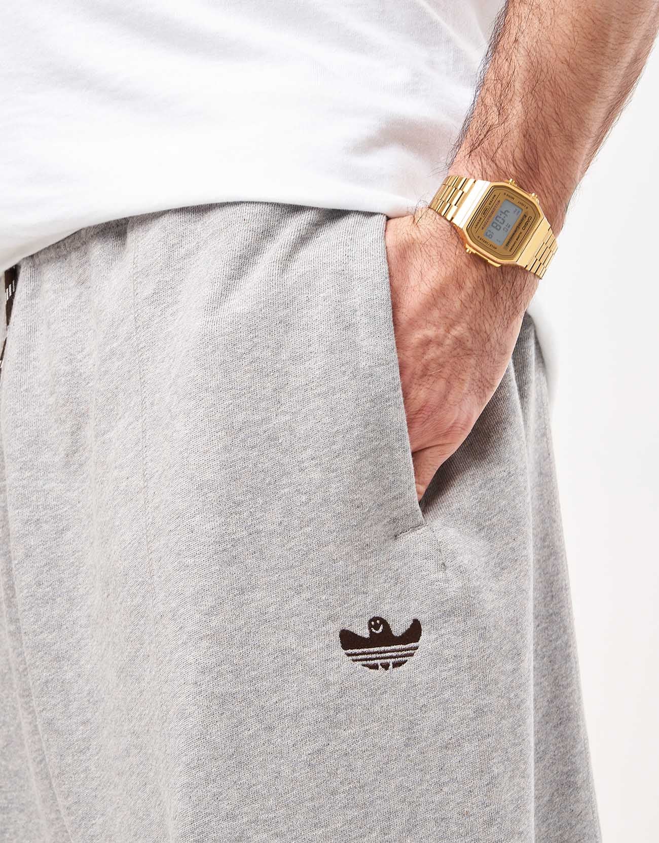 adidas Shmoo Featherweight Shorts - Medium Grey Heather/Dark Brown - Image 4