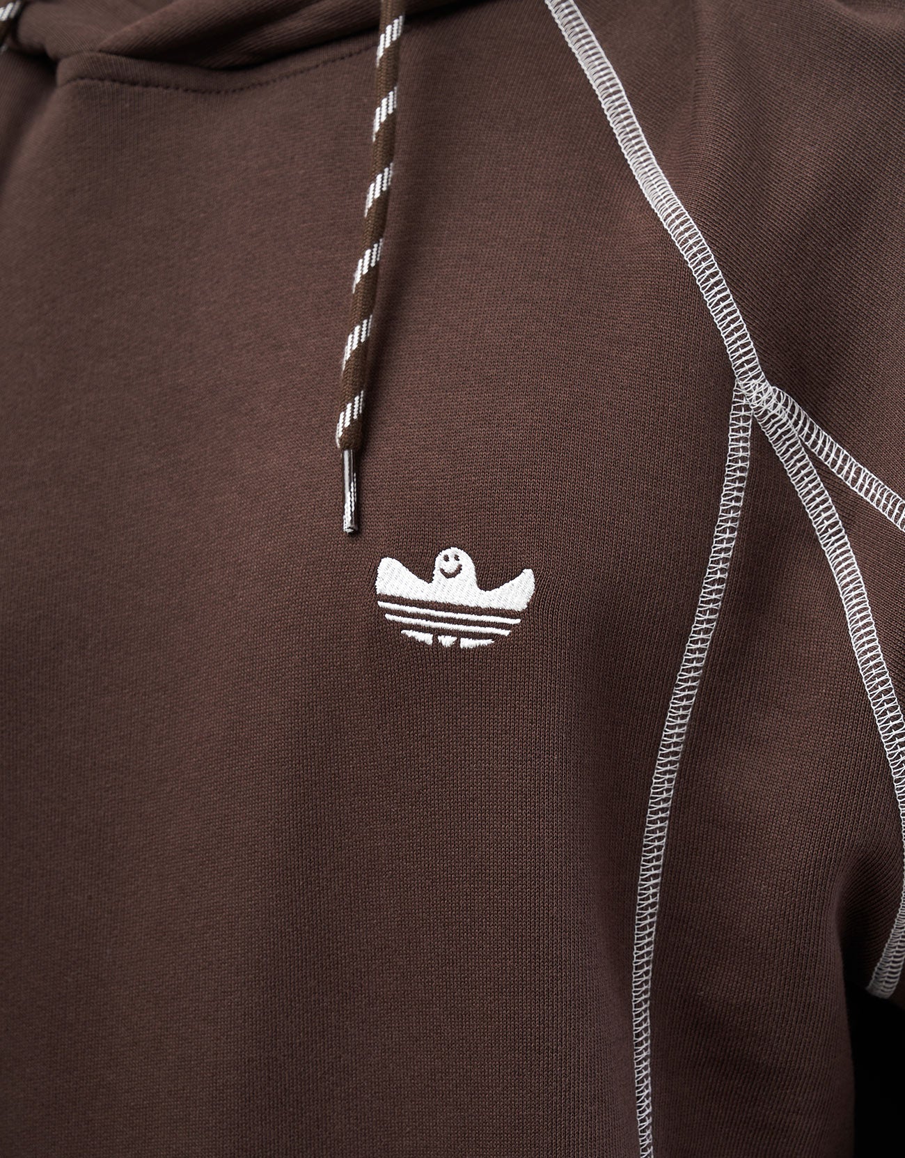 adidas Shmoo Pullover Hoodie - Dark Brown/White - Image 3