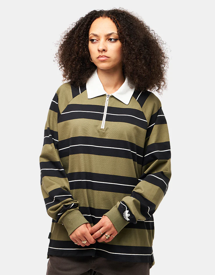 adidas Shmoo Rugby Shirt - Olive/Black/White - Image 7