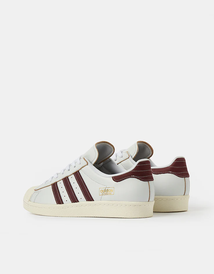 adidas Superstar 80 ADV Skate Shoes - Crystal White/Shadow Red/Off White - Image 4